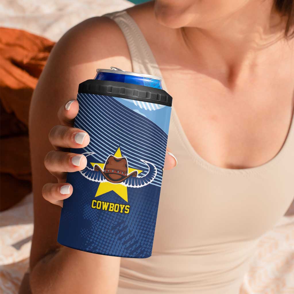 Sharks-Cowboys Rugby Custom 4 in 1 Can Cooler Tumbler Half Dynamic Style