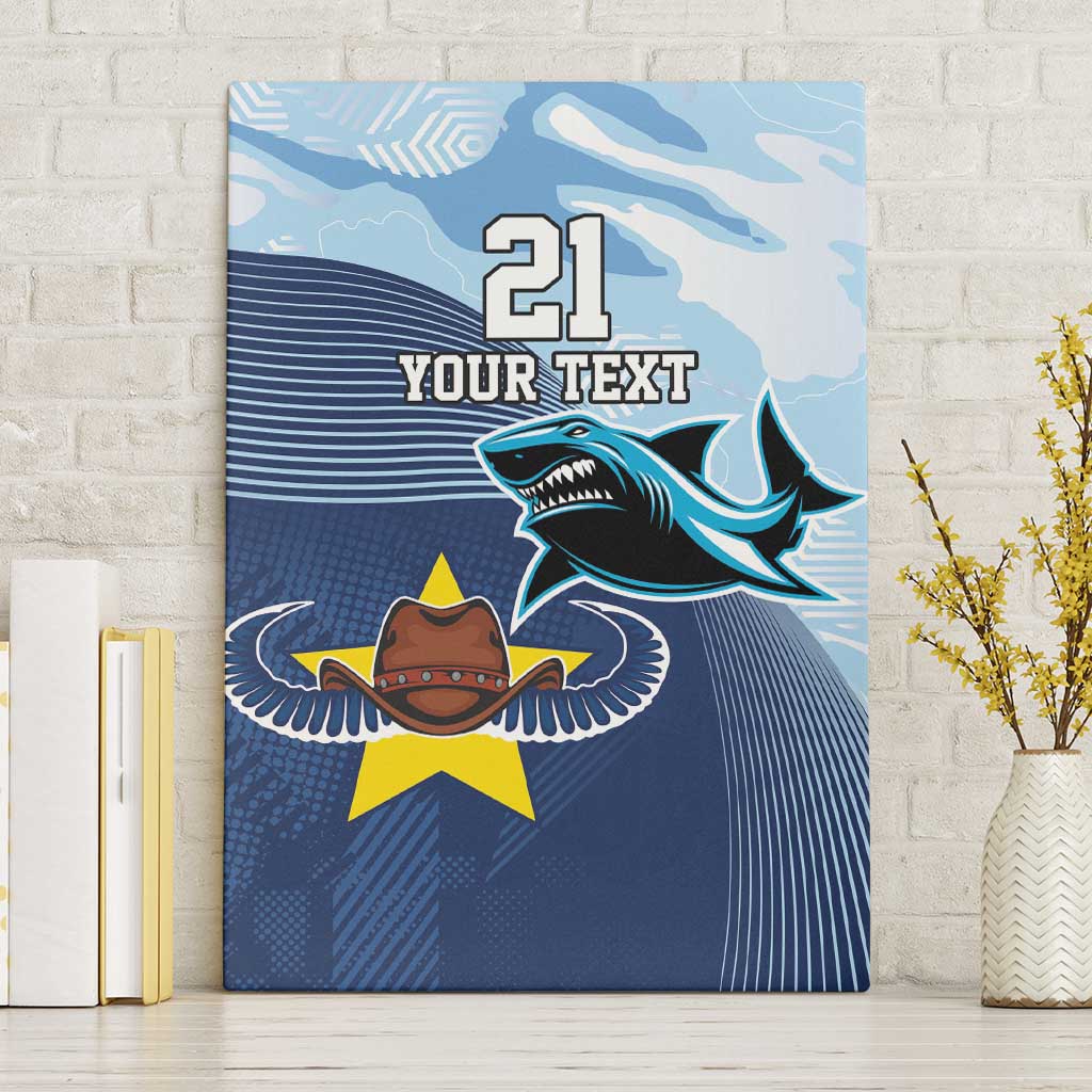 Sharks-Cowboys Rugby Custom Canvas Wall Art Half Dynamic Style