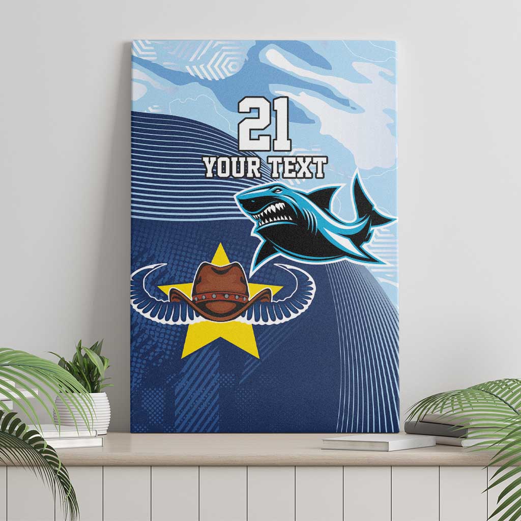 Sharks-Cowboys Rugby Custom Canvas Wall Art Half Dynamic Style