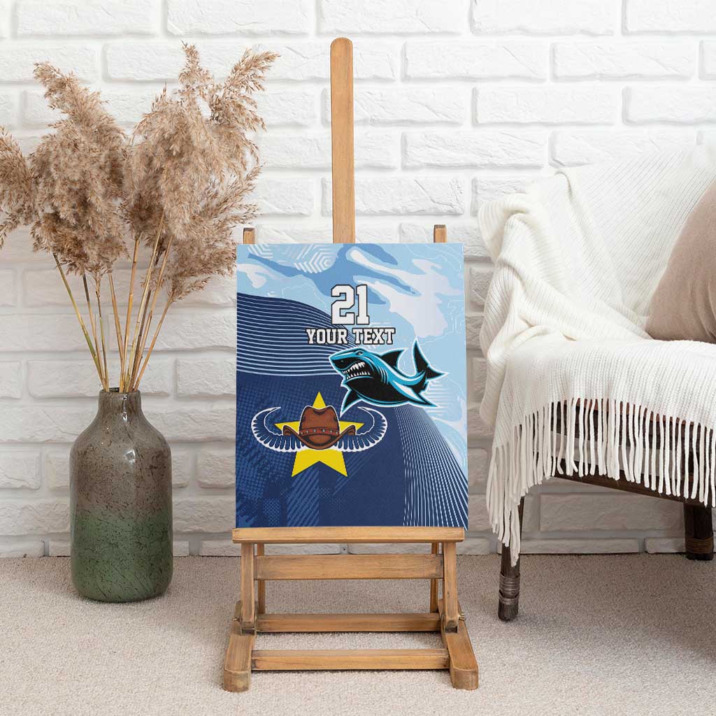 Sharks-Cowboys Rugby Custom Canvas Wall Art Half Dynamic Style