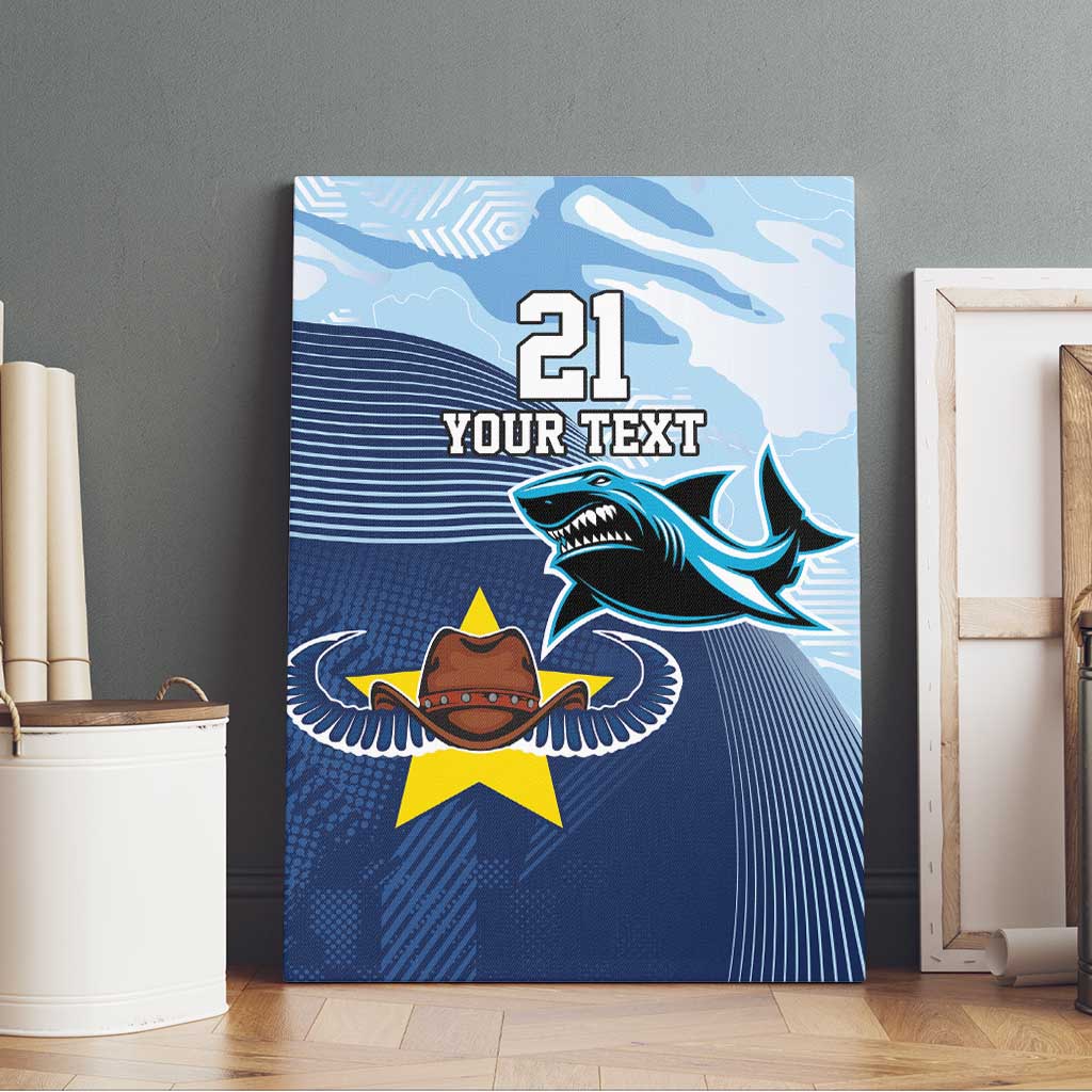 Sharks-Cowboys Rugby Custom Canvas Wall Art Half Dynamic Style