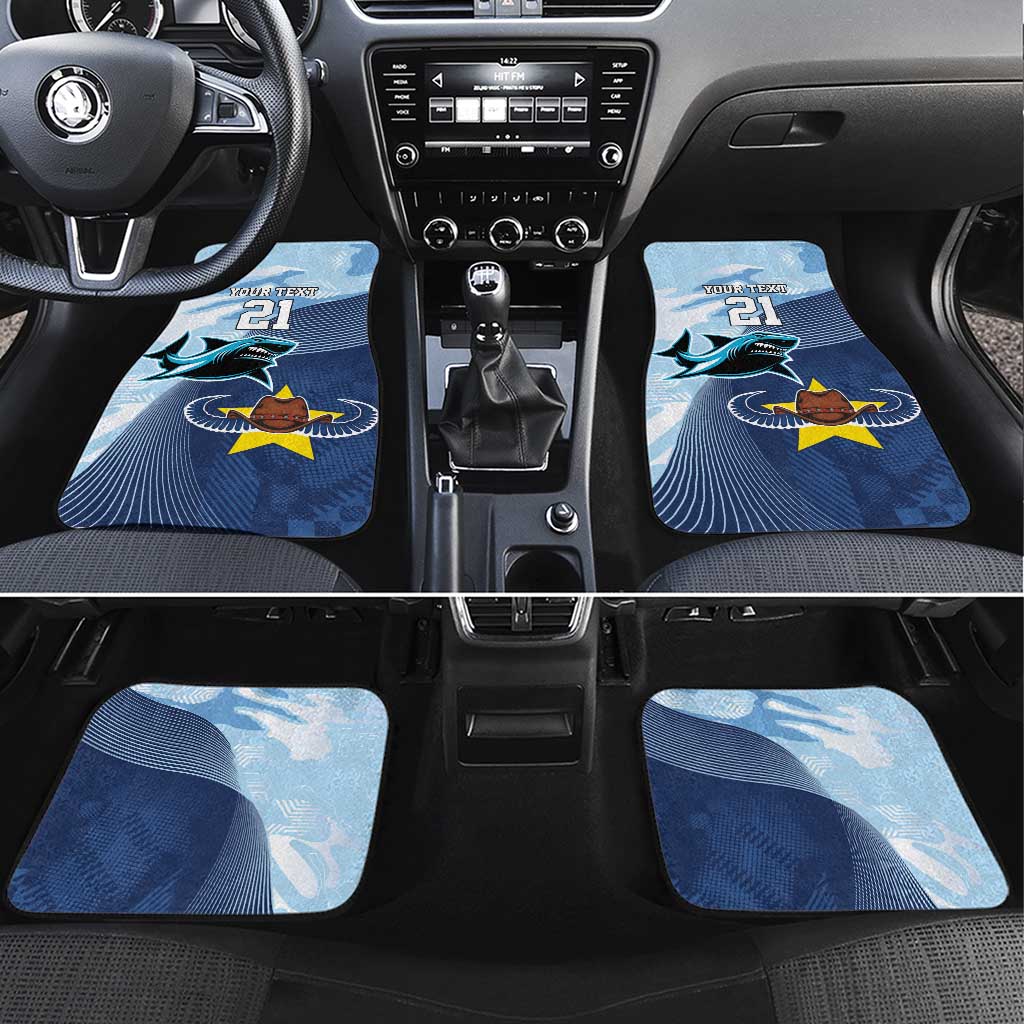 Sharks-Cowboys Rugby Custom Car Mats Half Dynamic Style