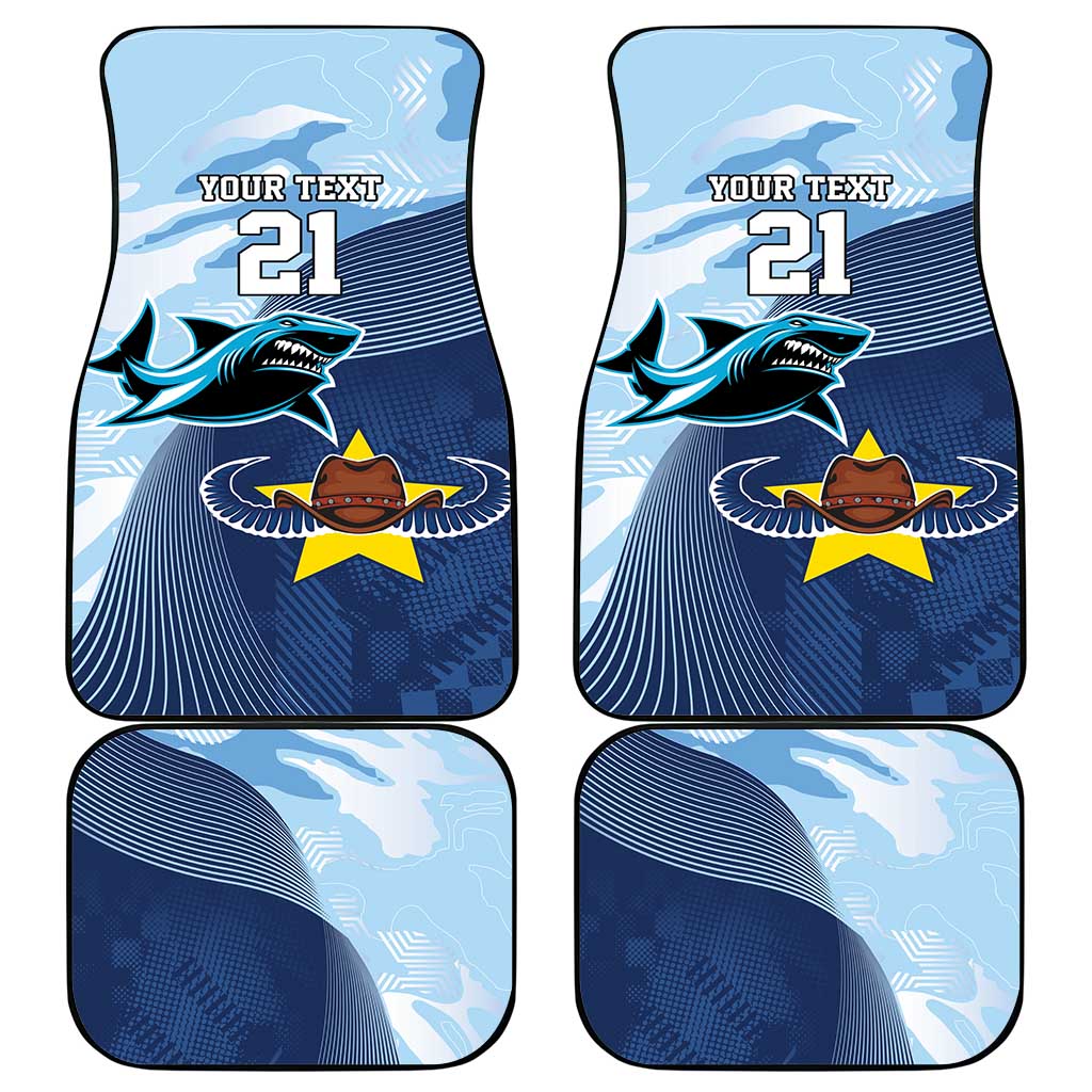 Sharks-Cowboys Rugby Custom Car Mats Half Dynamic Style