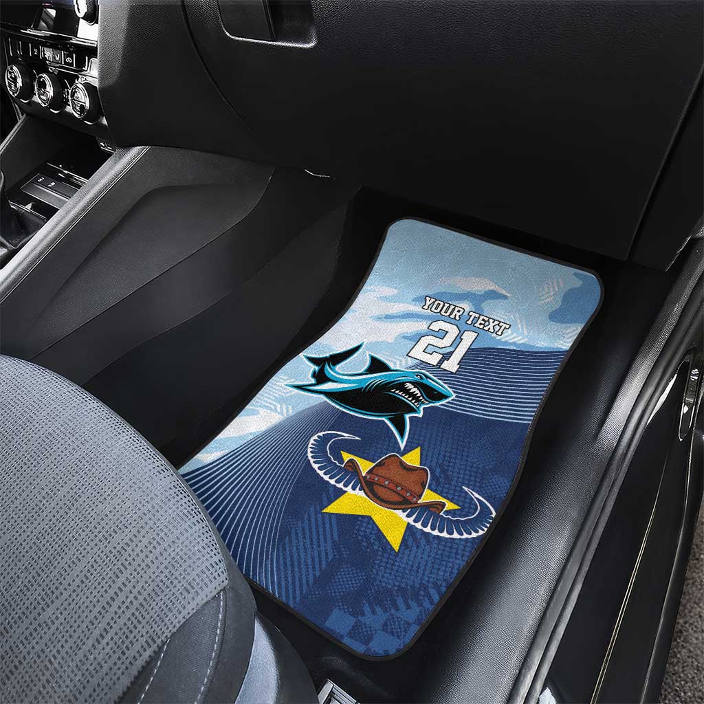Sharks-Cowboys Rugby Custom Car Mats Half Dynamic Style