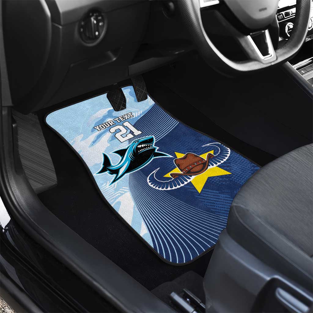 Sharks-Cowboys Rugby Custom Car Mats Half Dynamic Style