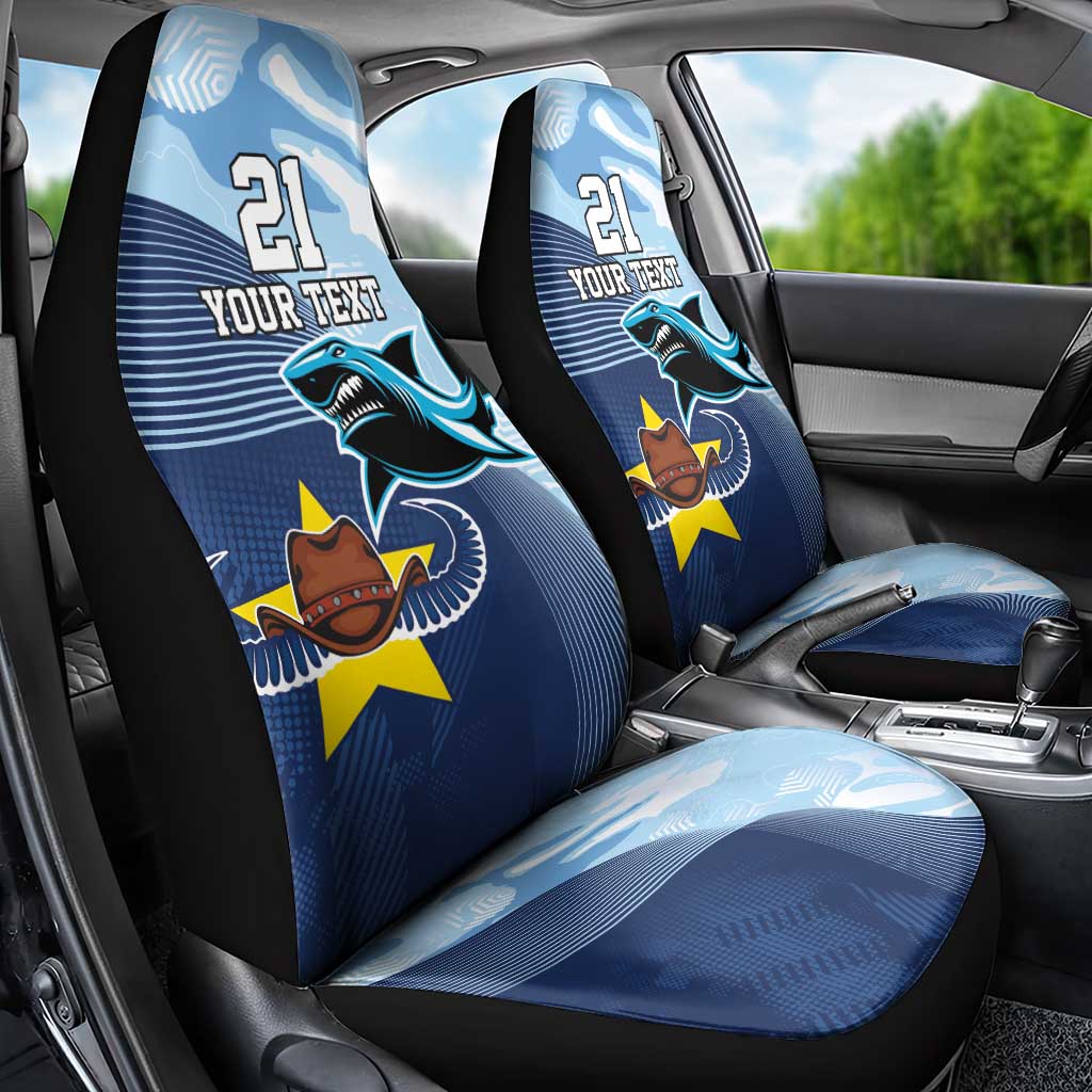 Sharks-Cowboys Rugby Custom Car Seat Cover Half Dynamic Style