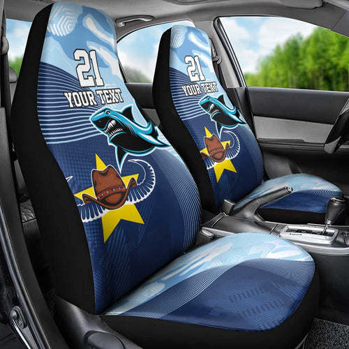 Sharks-Cowboys Rugby Custom Car Seat Cover Half Dynamic Style