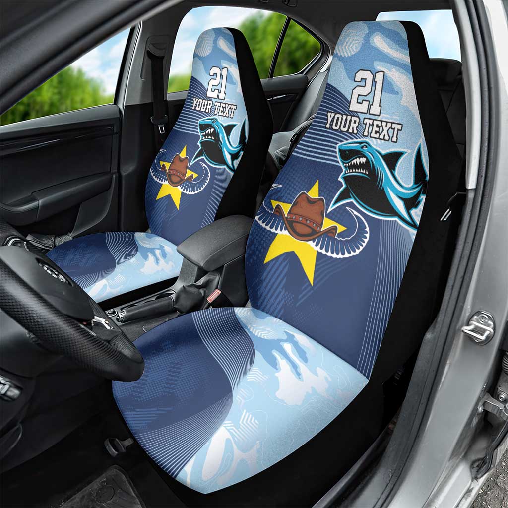 Sharks-Cowboys Rugby Custom Car Seat Cover Half Dynamic Style