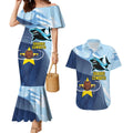 Sharks-Cowboys Rugby Custom Couples Matching Mermaid Dress and Hawaiian Shirt Half Dynamic Style