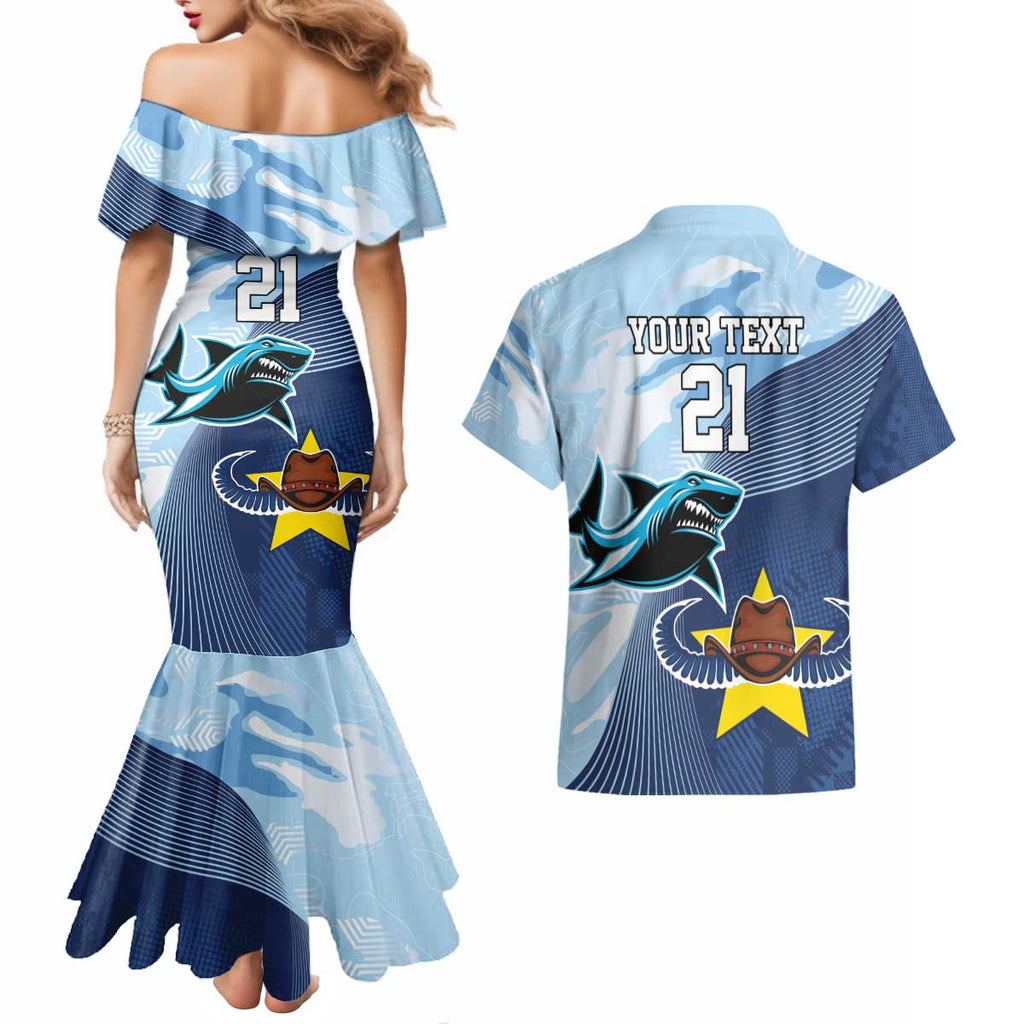 Sharks-Cowboys Rugby Custom Couples Matching Mermaid Dress and Hawaiian Shirt Half Dynamic Style