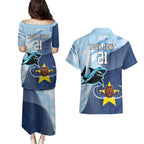 Sharks-Cowboys Rugby Custom Couples Matching Puletasi and Hawaiian Shirt Half Dynamic Style