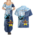 Sharks-Cowboys Rugby Custom Couples Matching Summer Maxi Dress and Hawaiian Shirt Half Dynamic Style