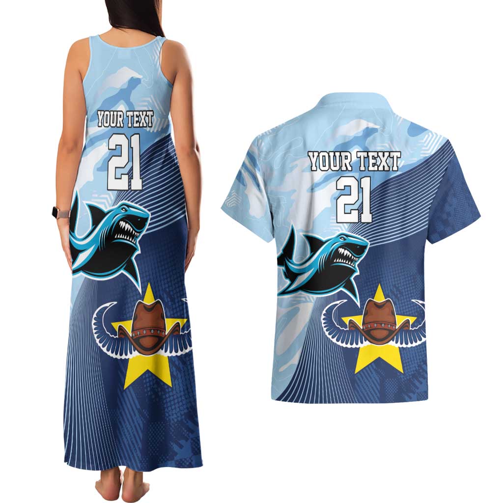 Sharks-Cowboys Rugby Custom Couples Matching Tank Maxi Dress and Hawaiian Shirt Half Dynamic Style
