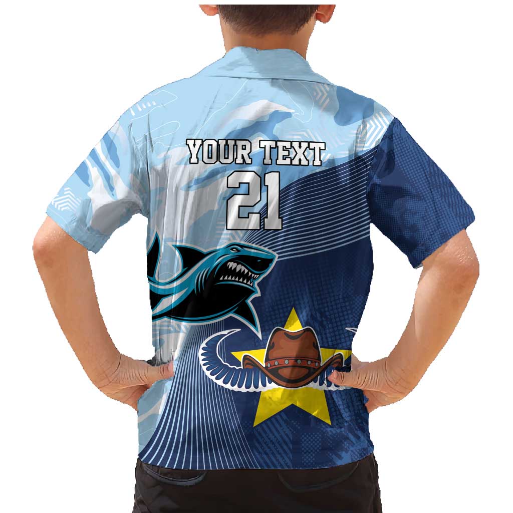 Sharks-Cowboys Rugby Custom Family Matching Mermaid Dress and Hawaiian Shirt Half Dynamic Style