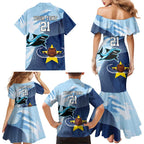 Sharks-Cowboys Rugby Custom Family Matching Mermaid Dress and Hawaiian Shirt Half Dynamic Style