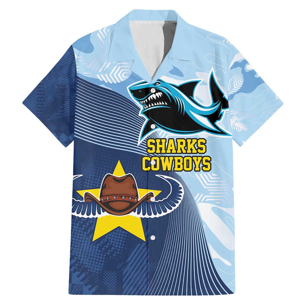 Sharks-Cowboys Rugby Custom Family Matching Mermaid Dress and Hawaiian Shirt Half Dynamic Style