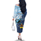 Sharks-Cowboys Rugby Custom Family Matching Off The Shoulder Long Sleeve Dress and Hawaiian Shirt Half Dynamic Style