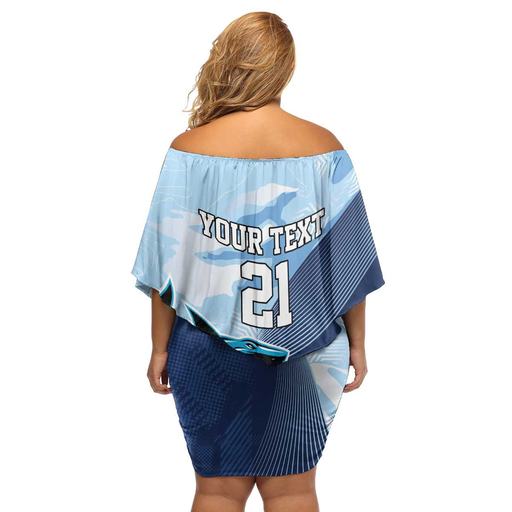 Sharks-Cowboys Rugby Custom Family Matching Off Shoulder Short Dress and Hawaiian Shirt Half Dynamic Style
