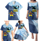 Sharks-Cowboys Rugby Custom Family Matching Puletasi and Hawaiian Shirt Half Dynamic Style
