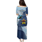 Sharks-Cowboys Rugby Custom Family Matching Puletasi and Hawaiian Shirt Half Dynamic Style