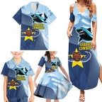 Sharks-Cowboys Rugby Custom Family Matching Summer Maxi Dress and Hawaiian Shirt Half Dynamic Style