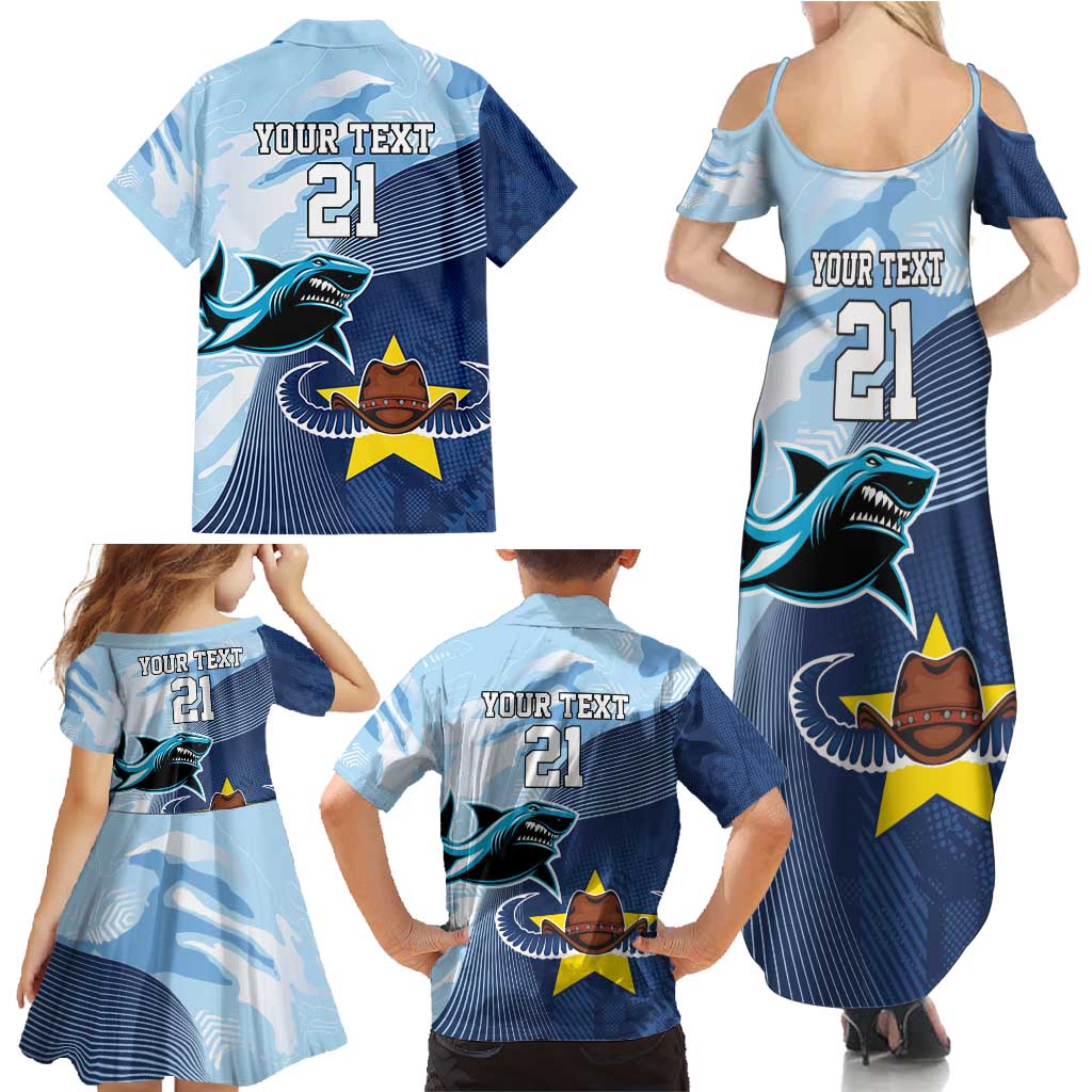 Sharks-Cowboys Rugby Custom Family Matching Summer Maxi Dress and Hawaiian Shirt Half Dynamic Style