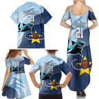 Sharks-Cowboys Rugby Custom Family Matching Summer Maxi Dress and Hawaiian Shirt Half Dynamic Style