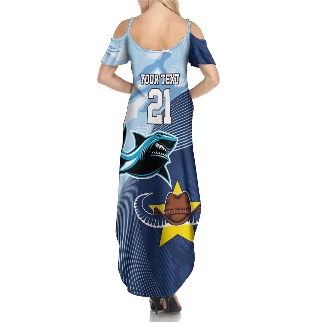 Sharks-Cowboys Rugby Custom Family Matching Summer Maxi Dress and Hawaiian Shirt Half Dynamic Style