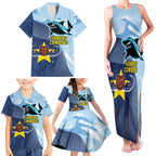 Sharks-Cowboys Rugby Custom Family Matching Tank Maxi Dress and Hawaiian Shirt Half Dynamic Style