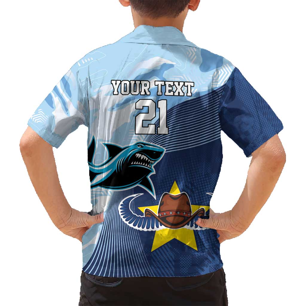 Sharks-Cowboys Rugby Custom Family Matching Tank Maxi Dress and Hawaiian Shirt Half Dynamic Style