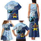 Sharks-Cowboys Rugby Custom Family Matching Tank Maxi Dress and Hawaiian Shirt Half Dynamic Style