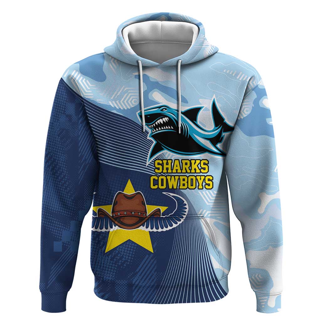 Sharks-Cowboys Rugby Custom Hoodie Half Dynamic Style