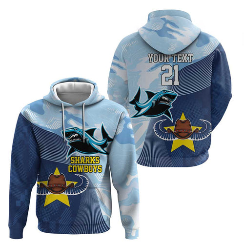 Sharks-Cowboys Rugby Custom Hoodie Half Dynamic Style