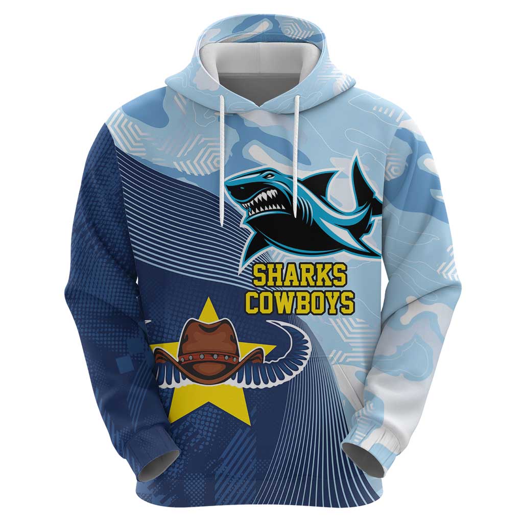 Sharks-Cowboys Rugby Custom Hoodie Half Dynamic Style