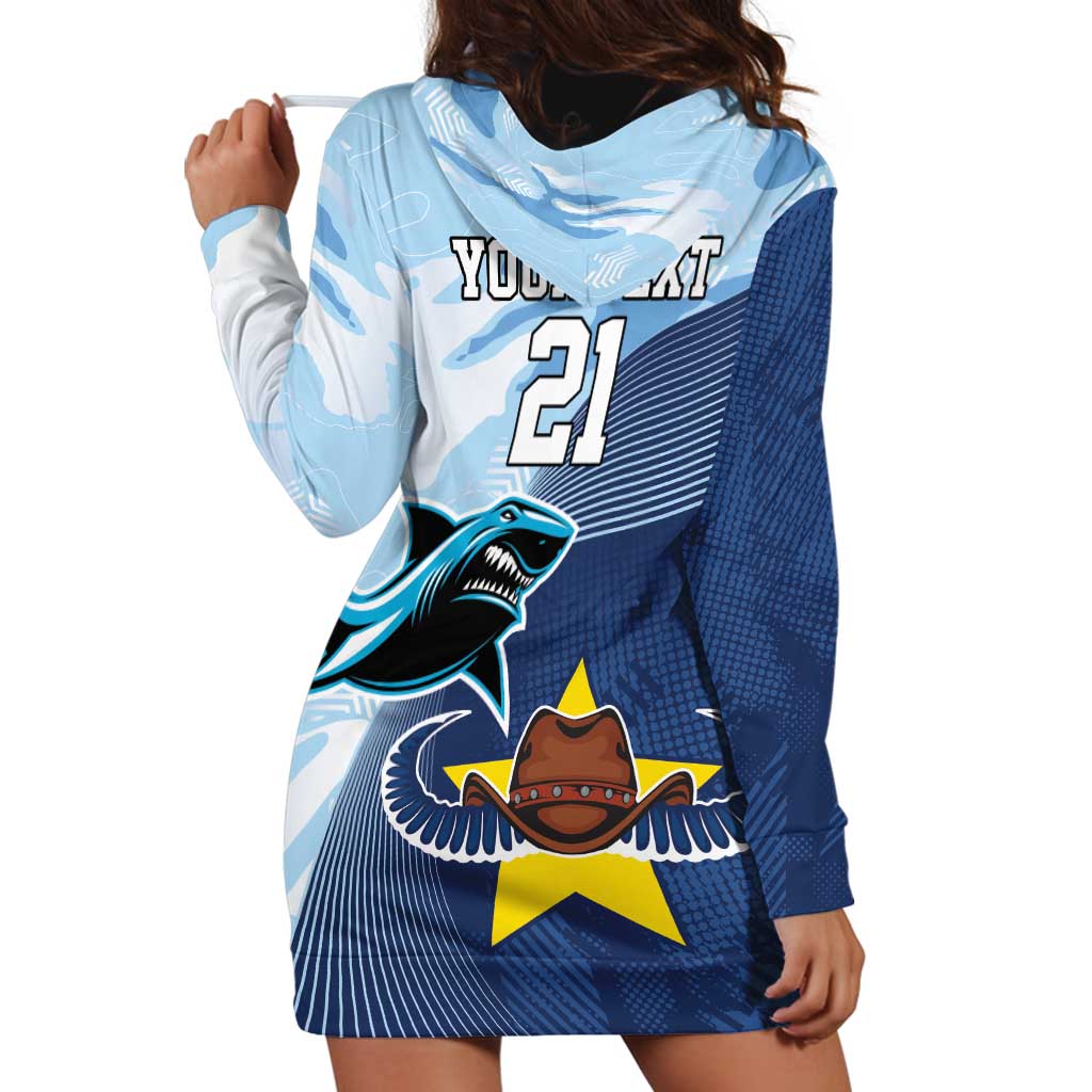 Sharks-Cowboys Rugby Custom Hoodie Dress Half Dynamic Style