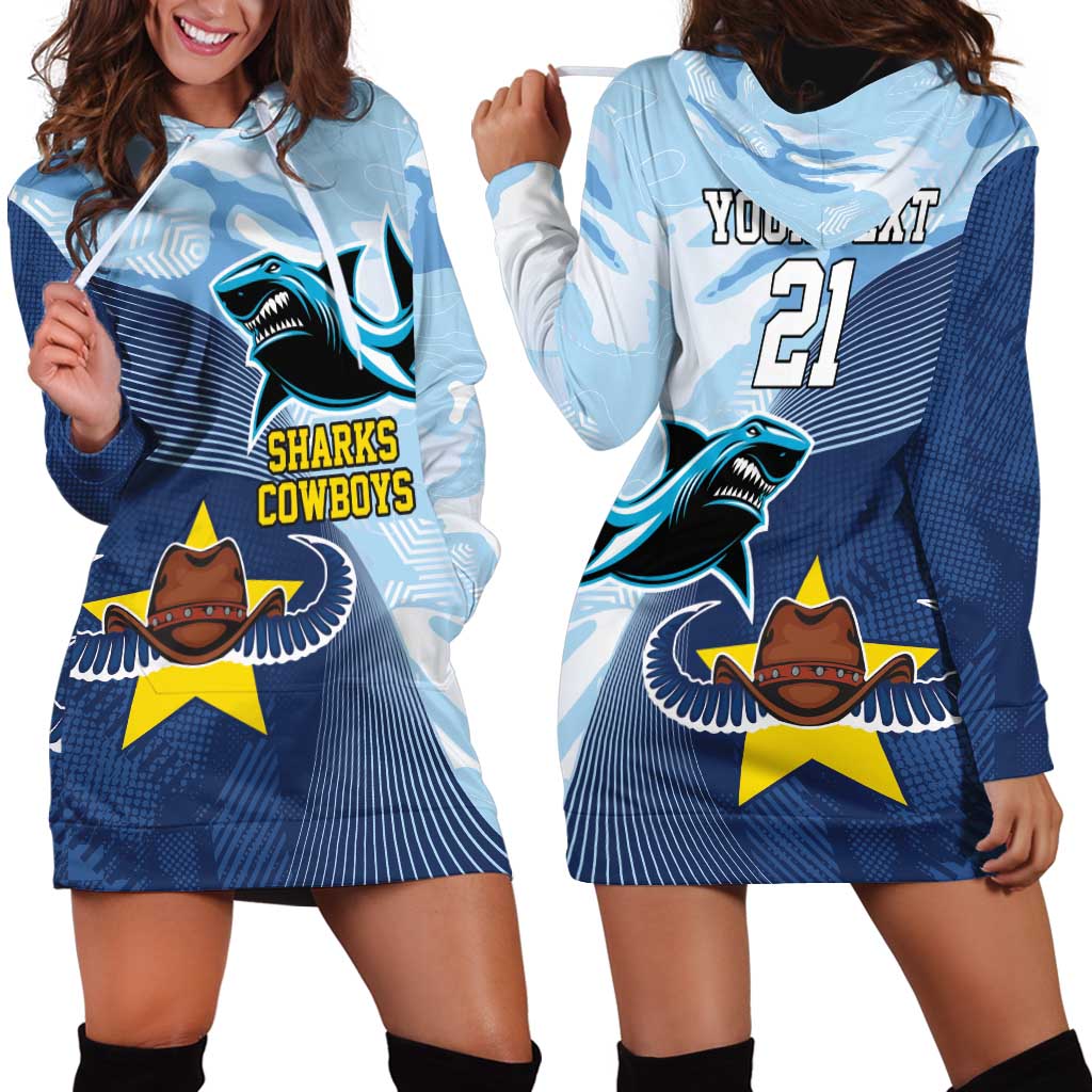 Sharks-Cowboys Rugby Custom Hoodie Dress Half Dynamic Style