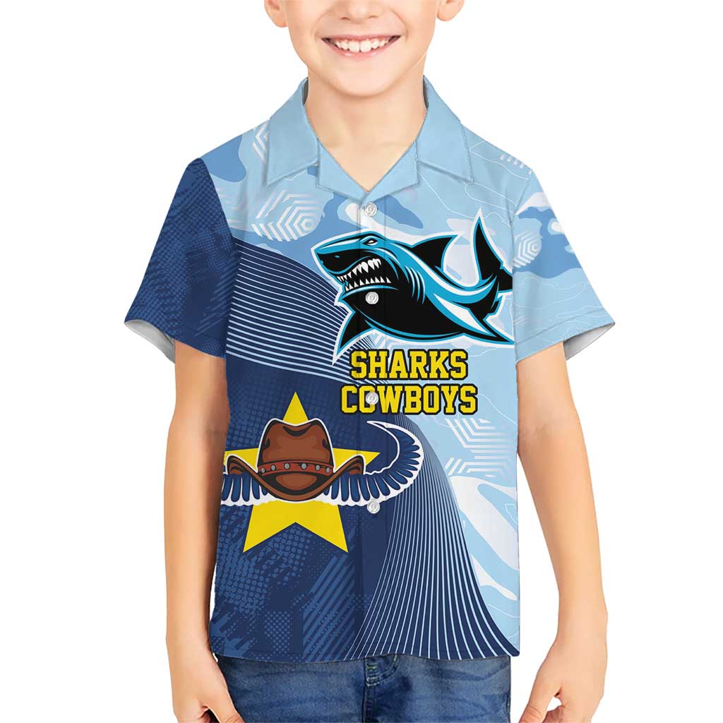 Sharks-Cowboys Rugby Custom Kid Hawaiian Shirt Half Dynamic Style