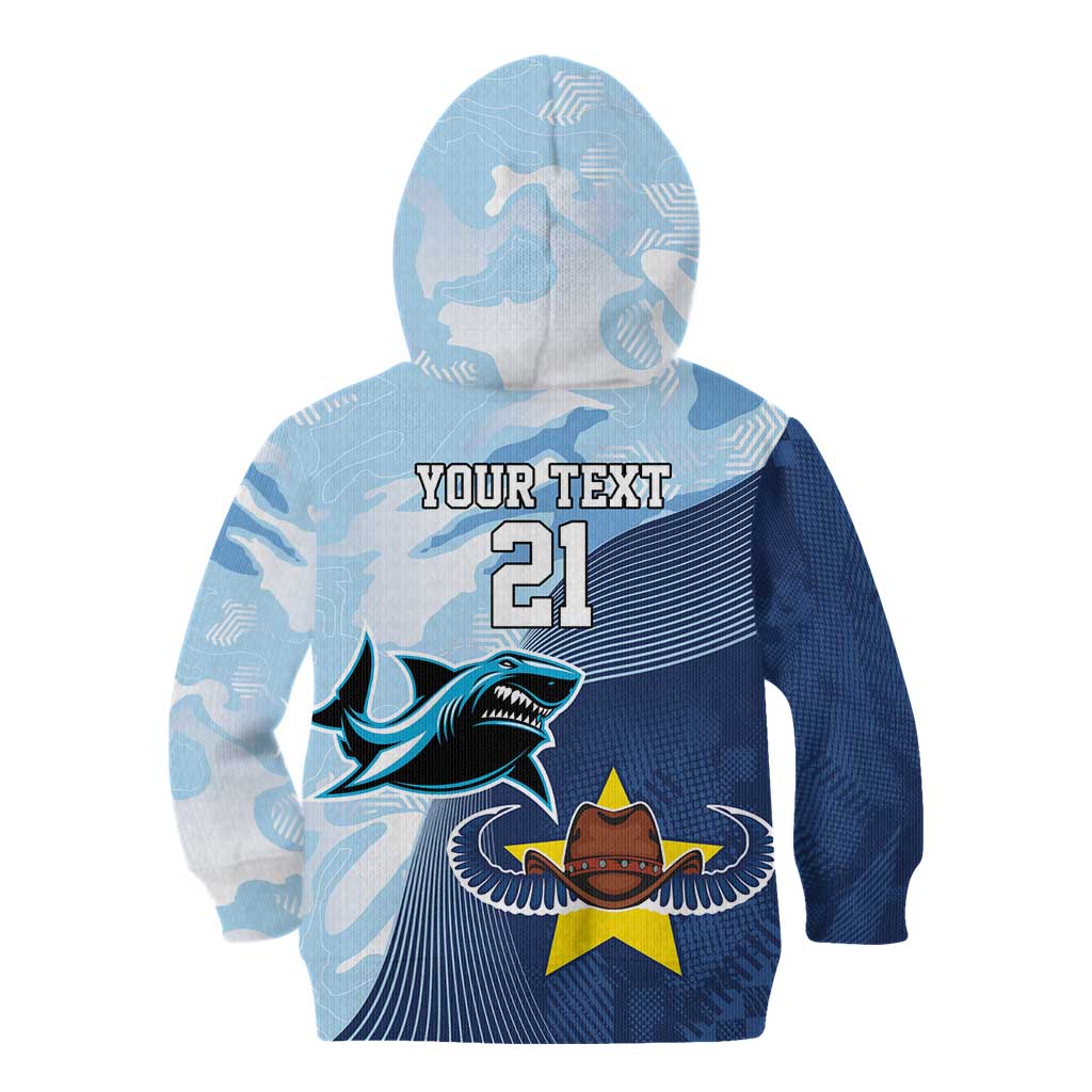 Sharks-Cowboys Rugby Custom Kid Hoodie Half Dynamic Style