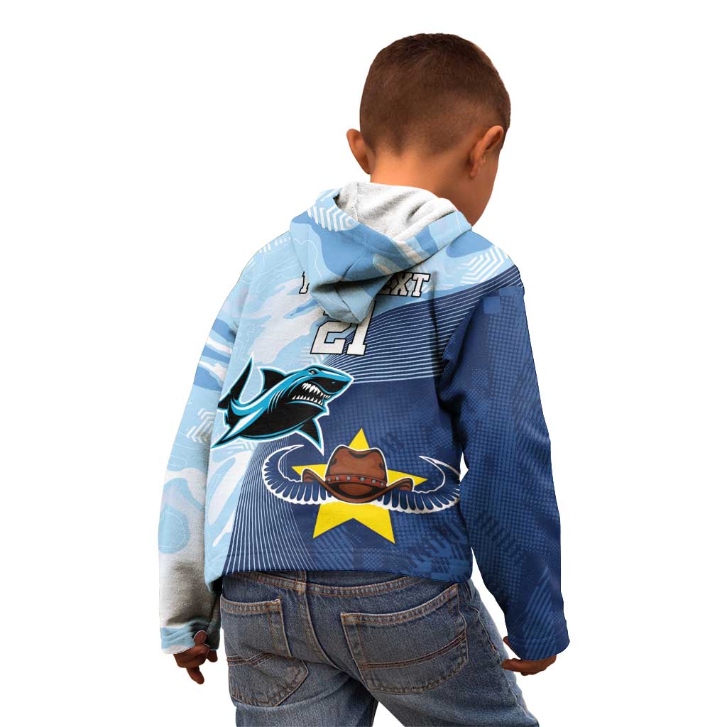 Sharks-Cowboys Rugby Custom Kid Hoodie Half Dynamic Style