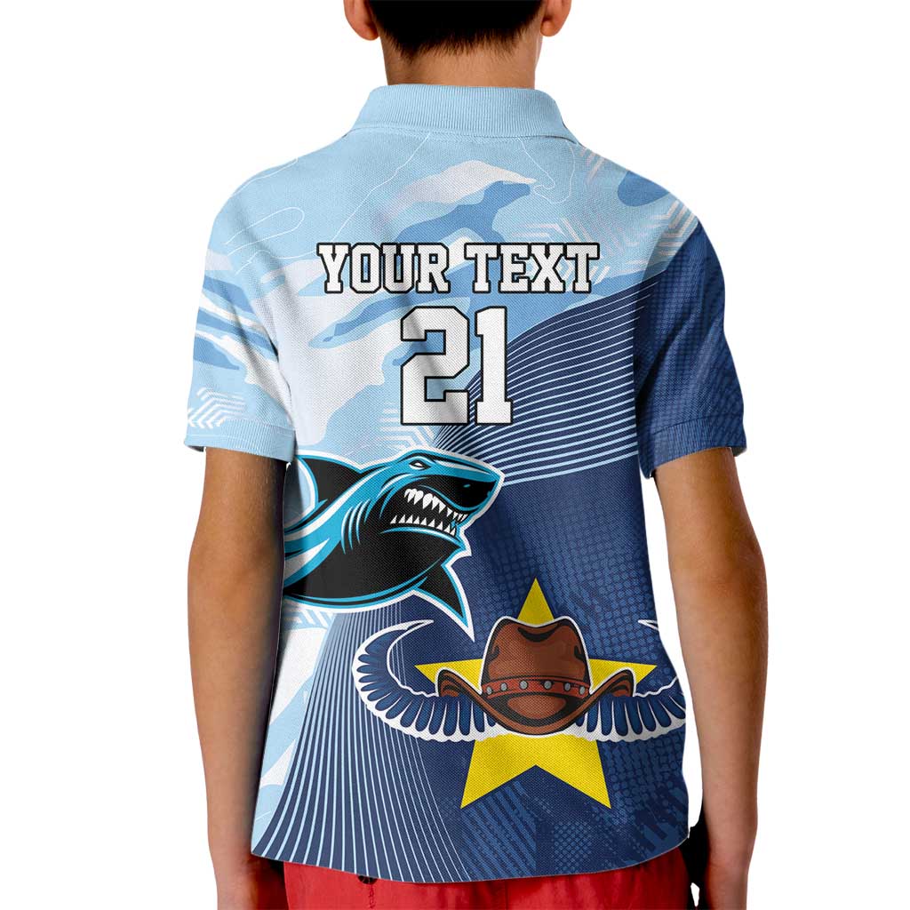 Sharks-Cowboys Rugby Custom Kid Polo Shirt Half Dynamic Style