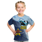 Sharks-Cowboys Rugby Custom Kid T Shirt Half Dynamic Style