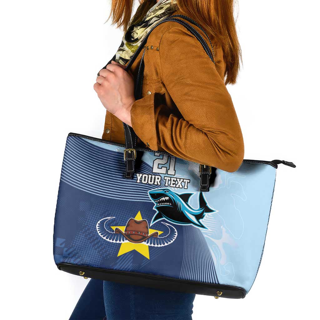 Sharks-Cowboys Rugby Custom Leather Tote Bag Half Dynamic Style