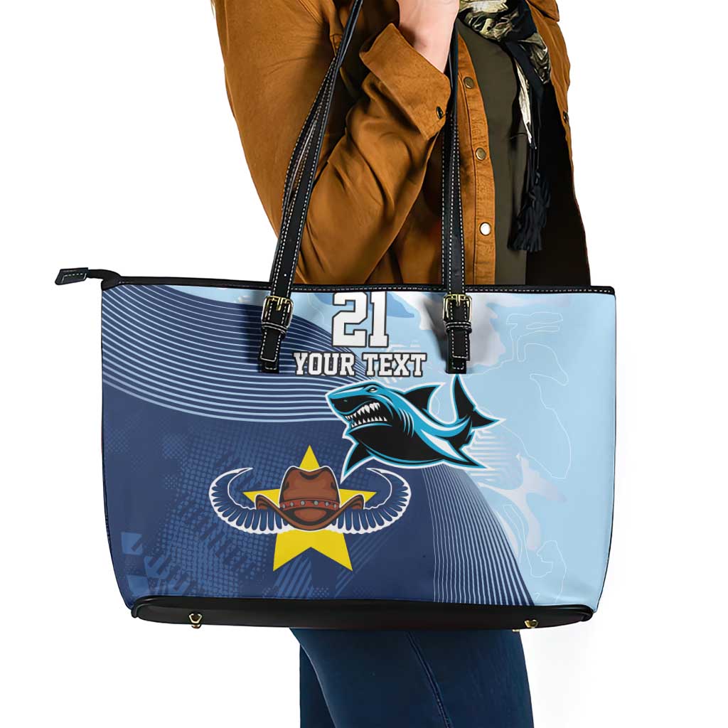 Sharks-Cowboys Rugby Custom Leather Tote Bag Half Dynamic Style