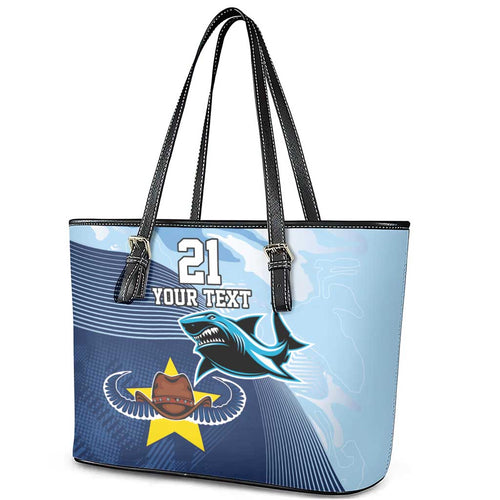 Sharks-Cowboys Rugby Custom Leather Tote Bag Half Dynamic Style