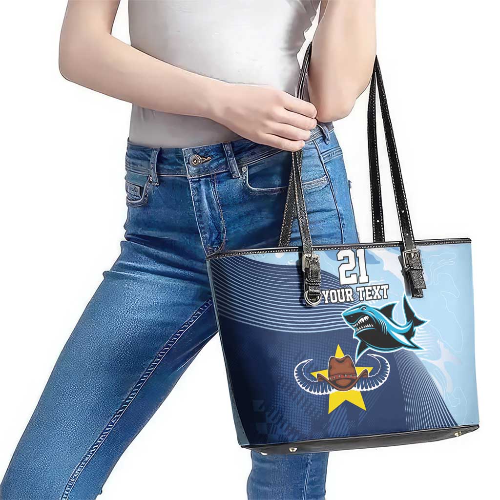 Sharks-Cowboys Rugby Custom Leather Tote Bag Half Dynamic Style