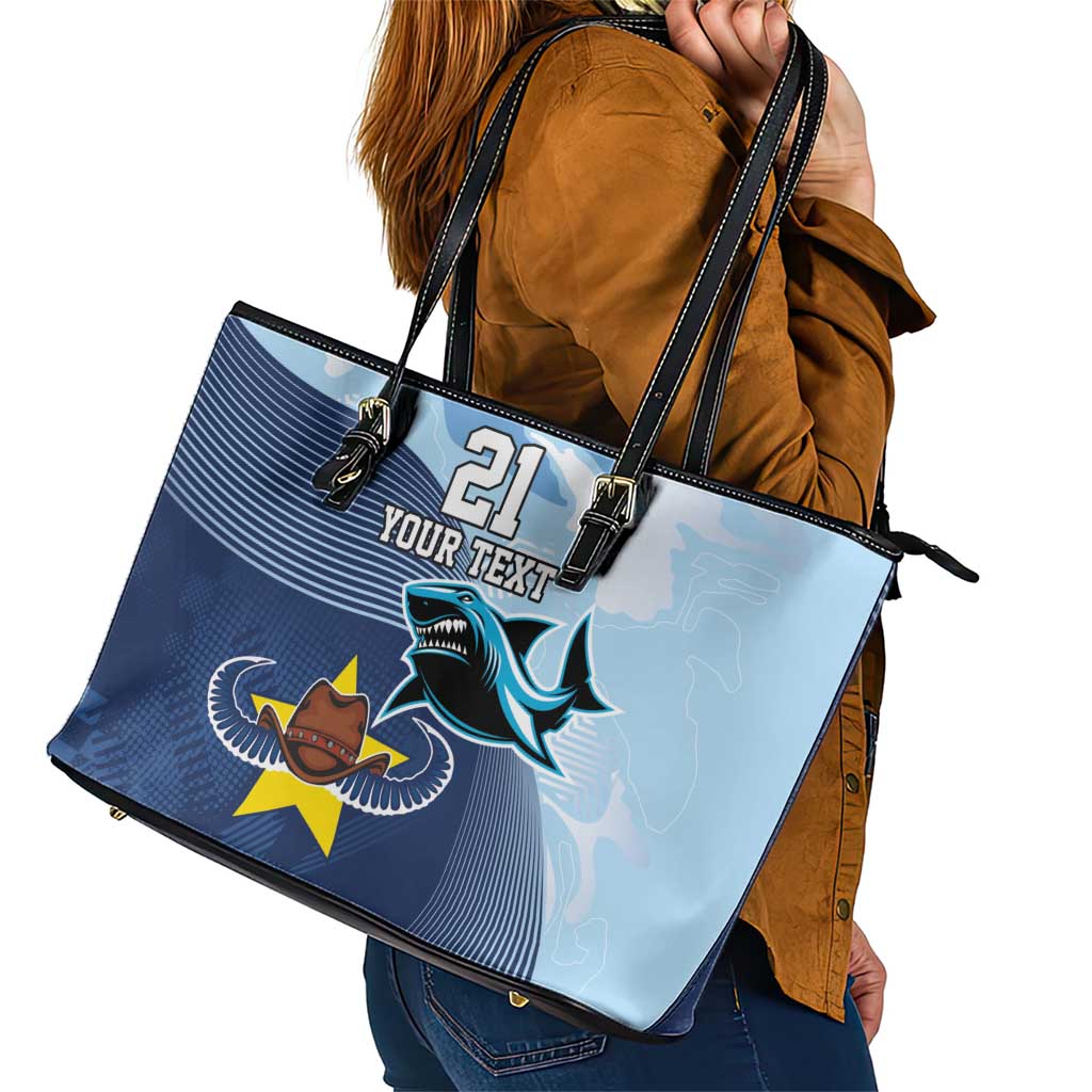 Sharks-Cowboys Rugby Custom Leather Tote Bag Half Dynamic Style