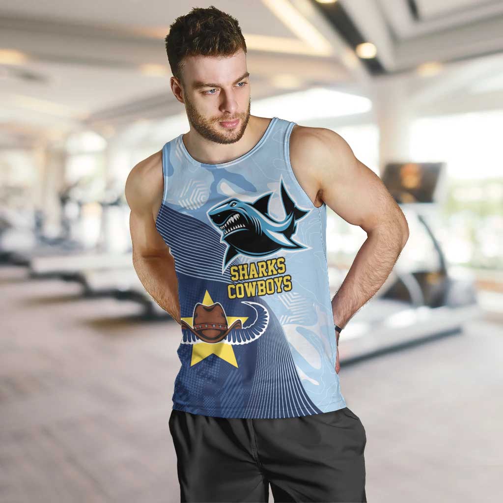 Sharks-Cowboys Rugby Custom Men Tank Top Half Dynamic Style