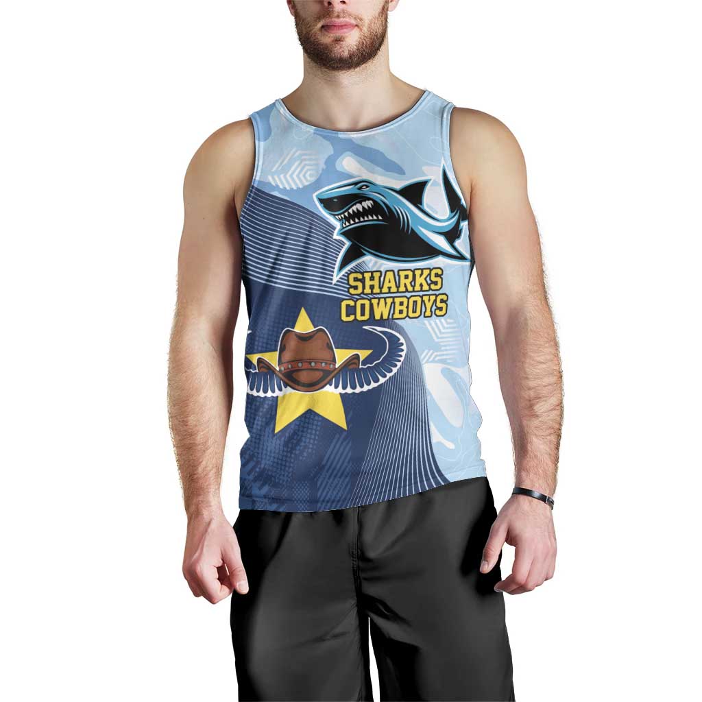 Sharks-Cowboys Rugby Custom Men Tank Top Half Dynamic Style