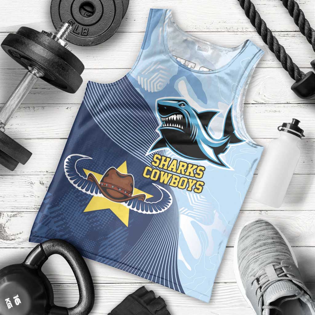 Sharks-Cowboys Rugby Custom Men Tank Top Half Dynamic Style