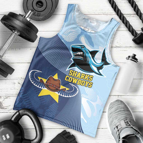 Sharks-Cowboys Rugby Custom Men Tank Top Half Dynamic Style